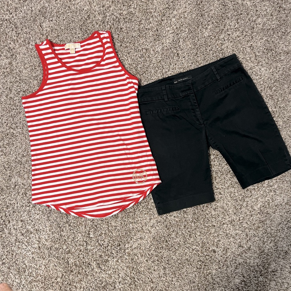 Michael Kors top and Zara shorts bundle
